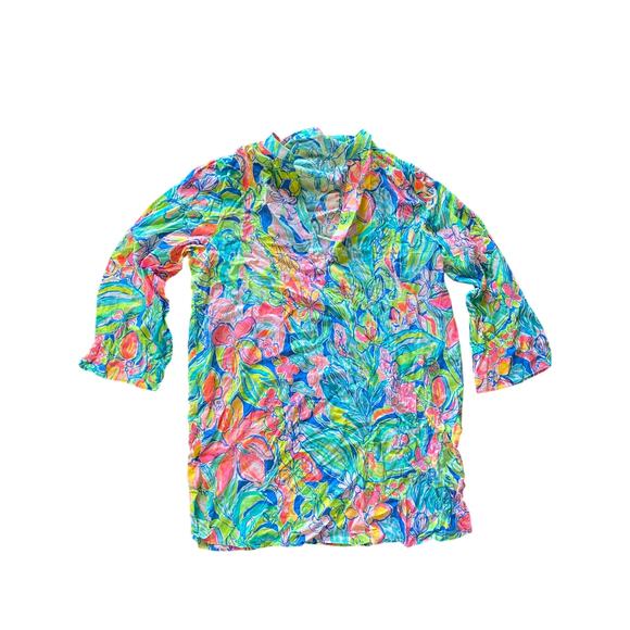 Lilly Pulitzer Esme Cover Up Tunic Dress Bennet Blue Surf Gypsea, Small, NWT - Picture 1 of 9